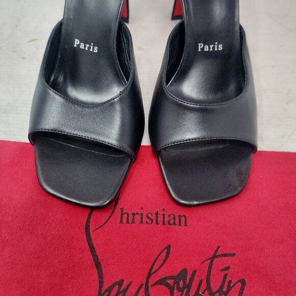 Christian Louboutin Black Condora Leather Heel Sandal - Picture 7 of 13